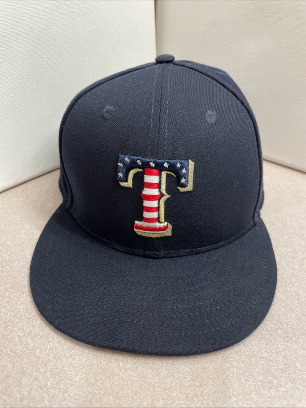 Texas Rangers Hat Cap New Era 59FIFTY 7 3/8 Stars & Stripes 4th of July Fitted
